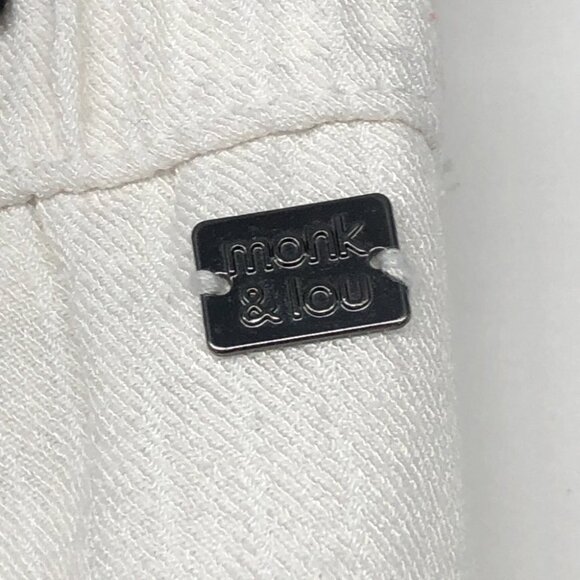 Monk & Lou White loungewear joggers Sweatpants Pockets  size LG - Picture 14 of 16